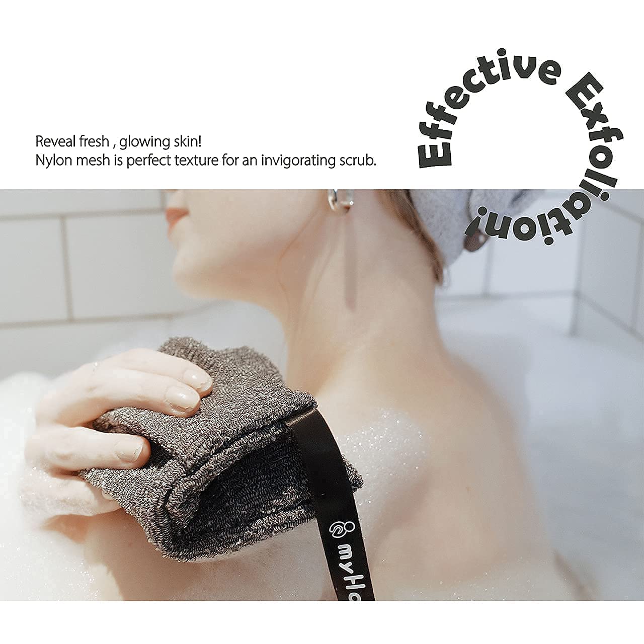 myhomebody-gant-exfoliant-douche illustrant un gant exfoliant efficace pour le corps.