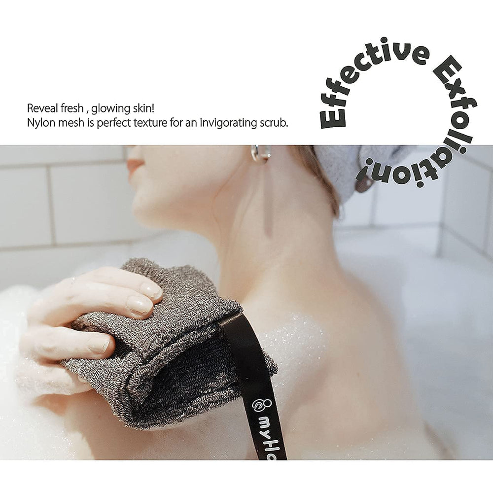 myhomebody-gant-exfoliant-douche illustrant un gant exfoliant efficace pour le corps.