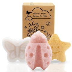 myHomeBody Konjac papillon: éponge naturelle douce pour le bain des bébés.