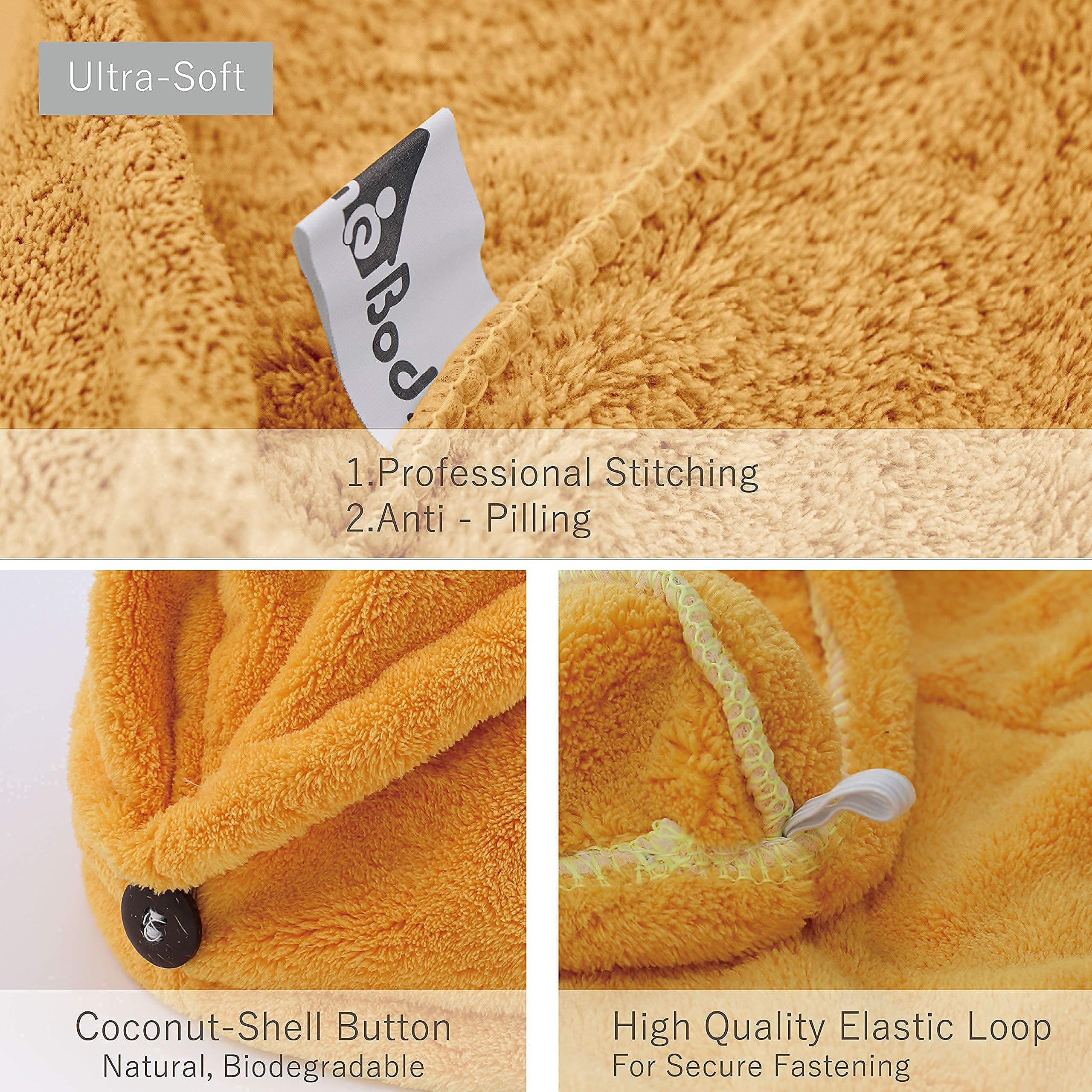 myHomeBody turban-dimensions 26x10-1-pouces, adapté aux cheveux longs.