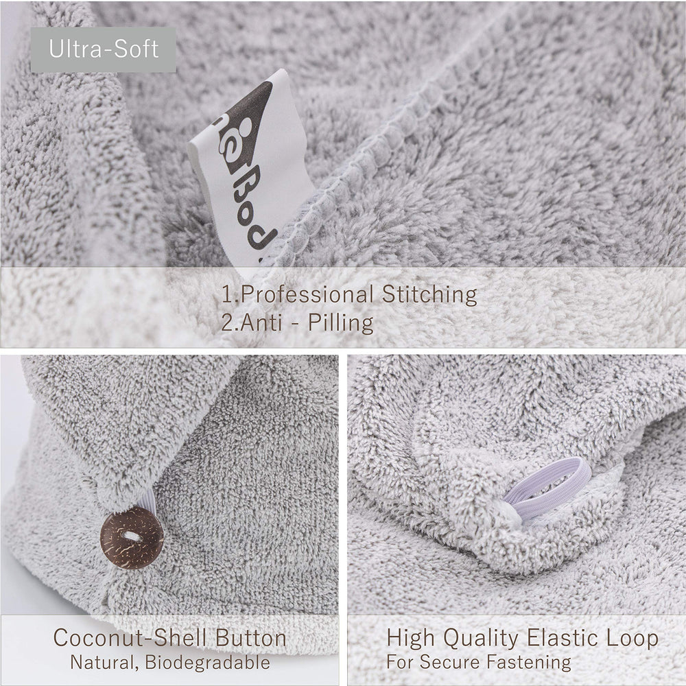 Utilisation pratique dans la salle de bains avec le wrap myHomeBody gris.
