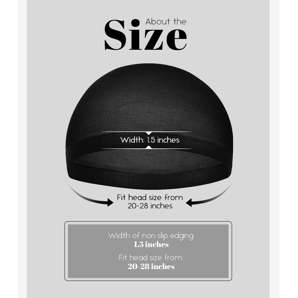 MYKURS bonnet perruque noir taille réglable 20-28 pouces, adaptabilité.
