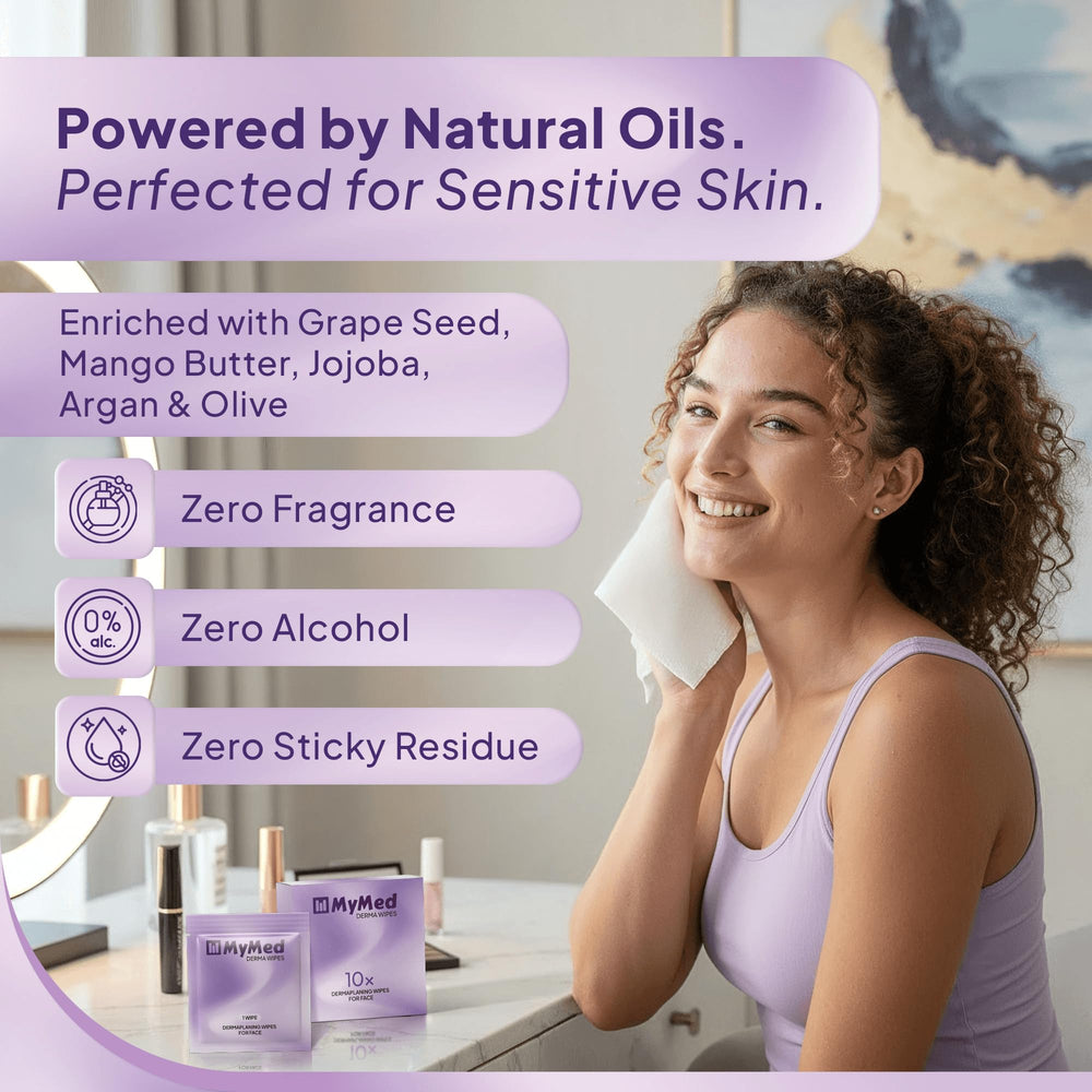 Préparation rapide de la peau MyMed Dermaplane pour un rasage fluide.