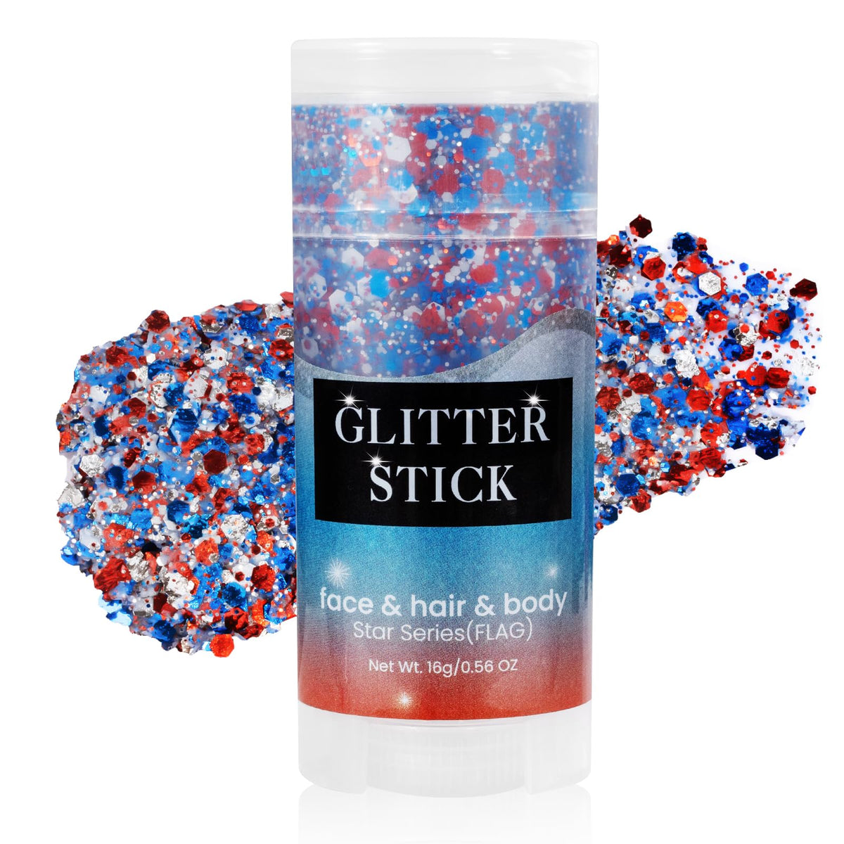 Mysense Drapeau États-Unis: paillettes sur le visage pour un regard patriotique.