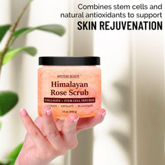 Huile de rose intégrée au gommage Mystère Beauté au sel Himalaya pour nourrir