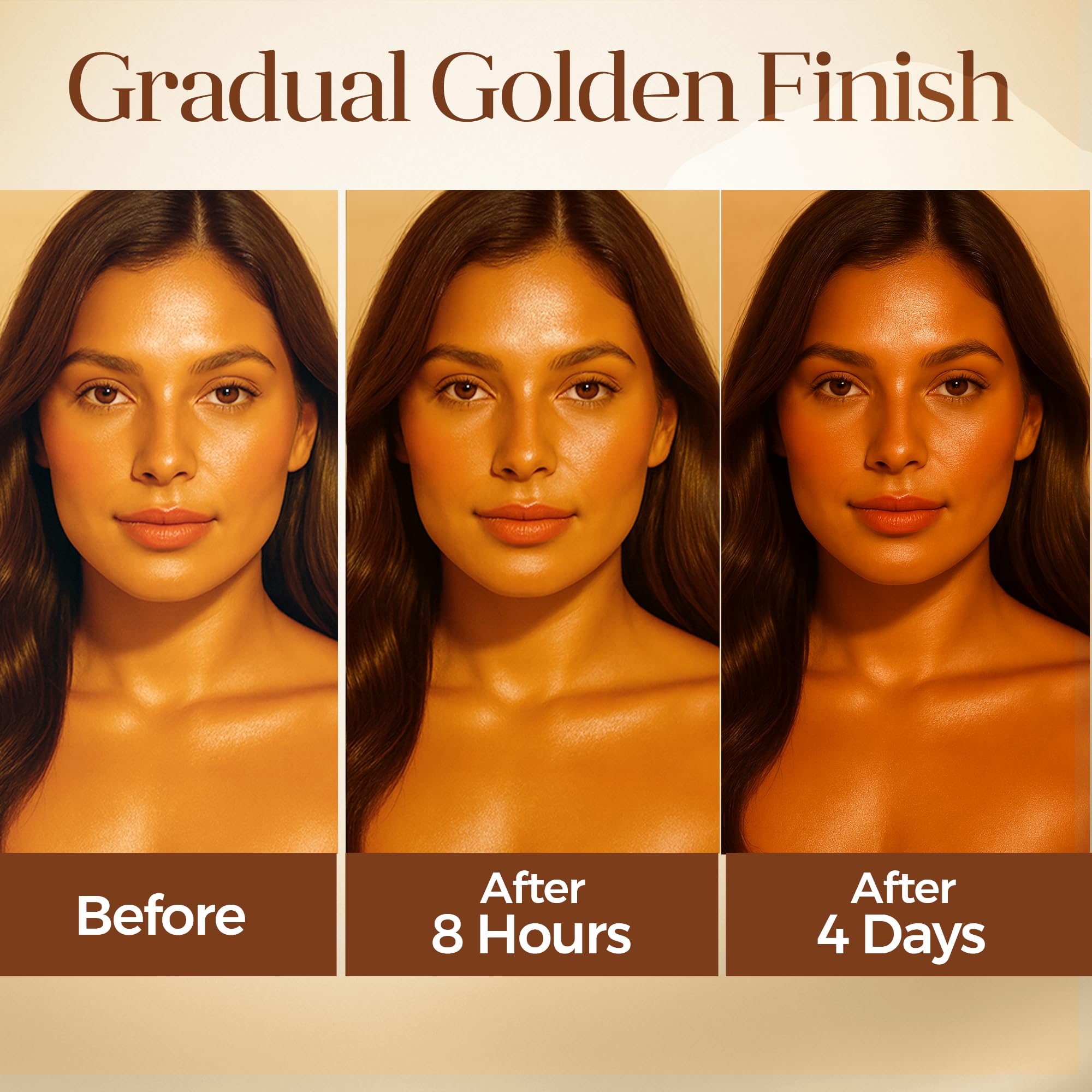 Application facile Mystere Beaute avec creme hydratante bronzage modulable.