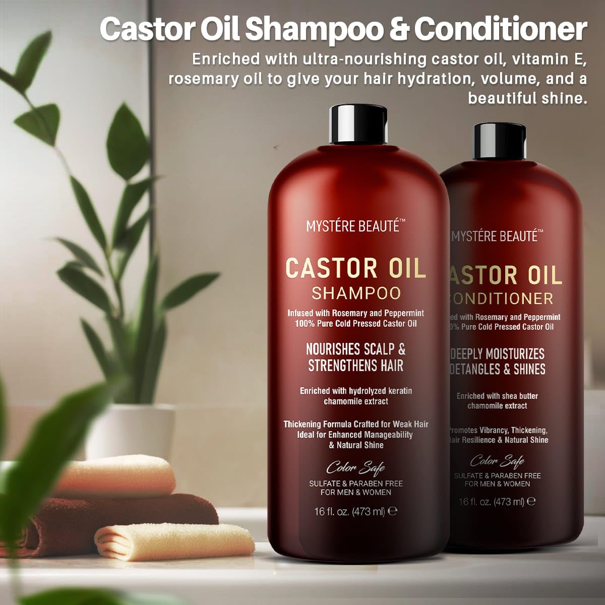 Mystère Beauté Menthe fraîcheur – flacon, sensation rafraîchissante et stimulation du cuir chevelu.
