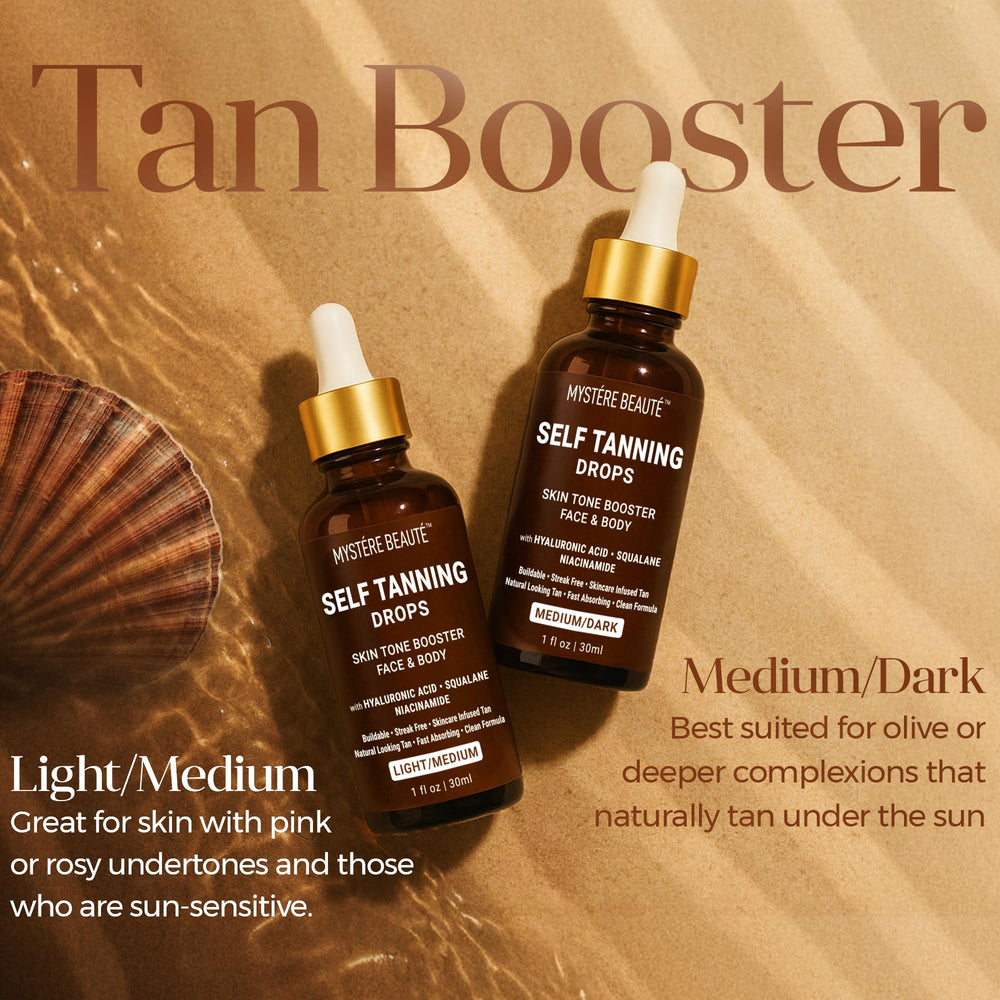 Texture légère Mystere Beaute bronzage sans residu gras.