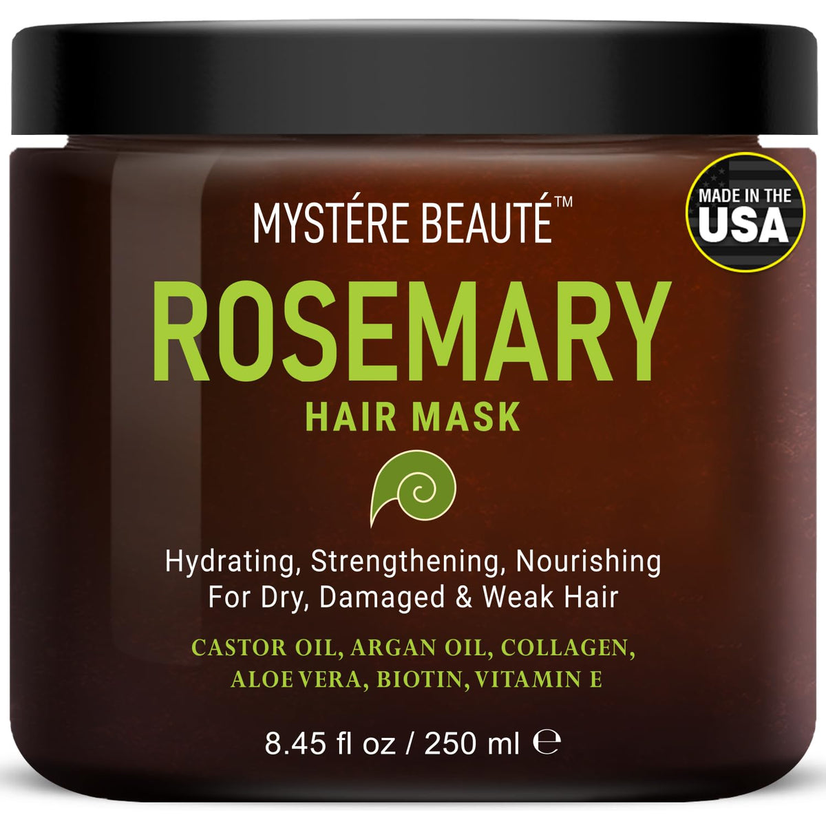 Soin Mystère Beauté romarin en flacon, hydratation en profondeur pour cheveux secs