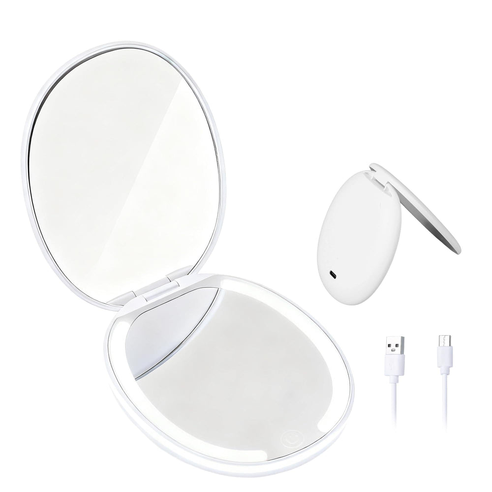 Mytend miroir compact 1x et 5x pour retouches précises en déplacement.