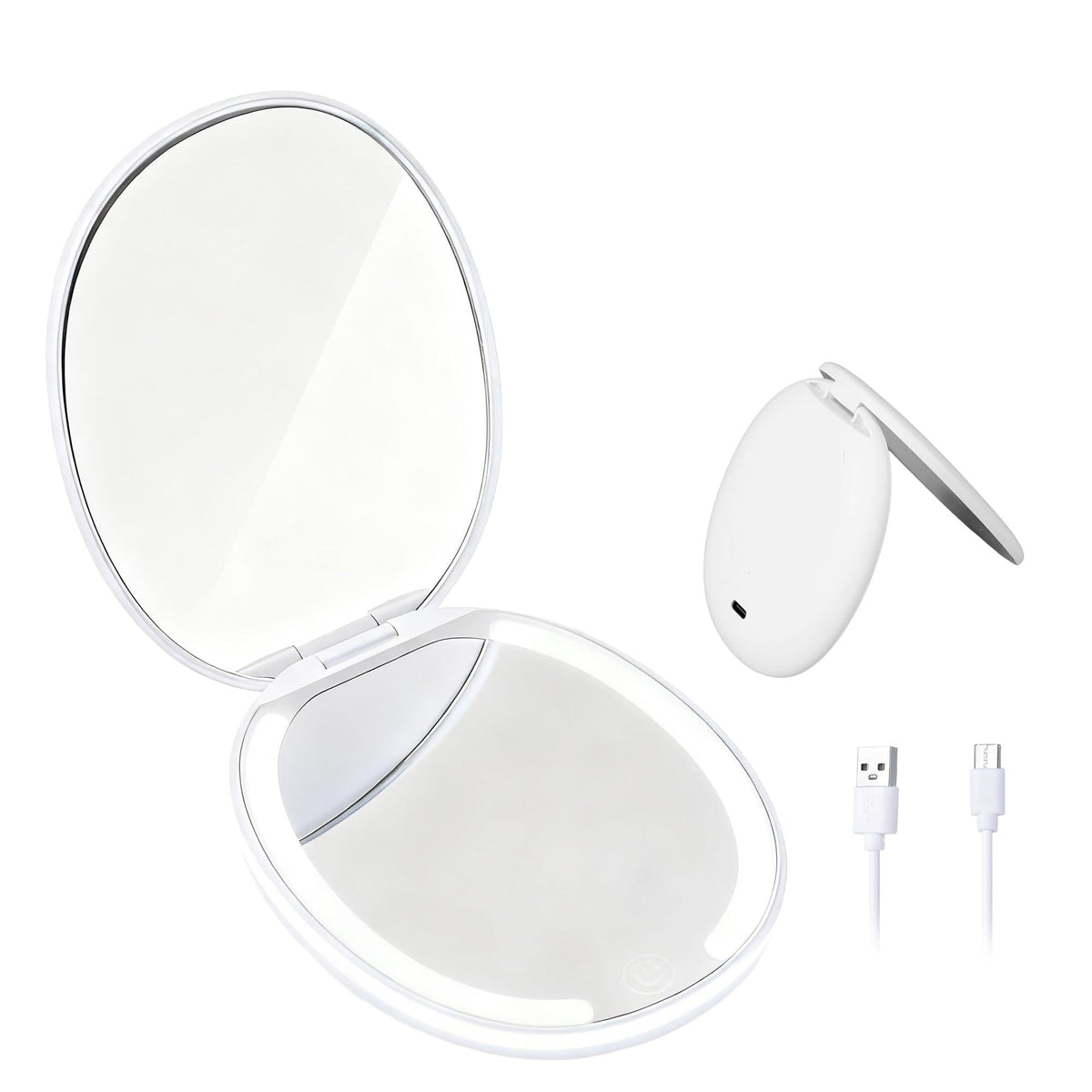 Mytend miroir compact 1x et 5x pour retouches précises en déplacement.