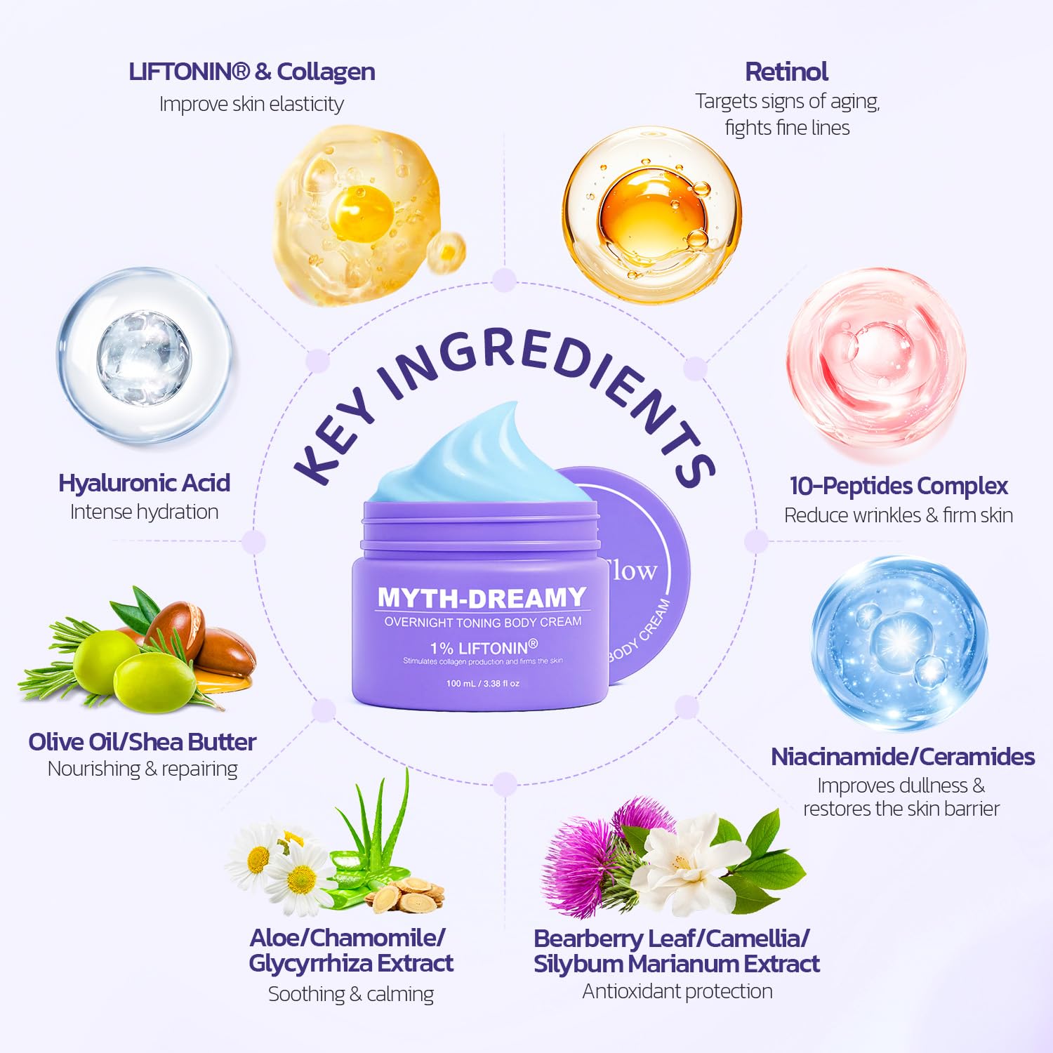 Extraits bearberry et silybum aidant à l’uniformité et à l’éclat de la peau.