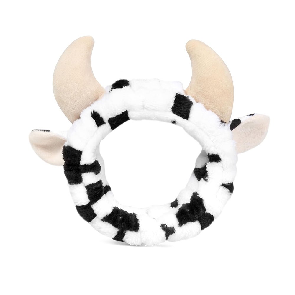 Nabegum bandeau maquillage imprimé vache, doux et absorbant pour le maquillage.