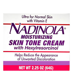 Nadinola crème hydratante pour un teint homogène et naturel.