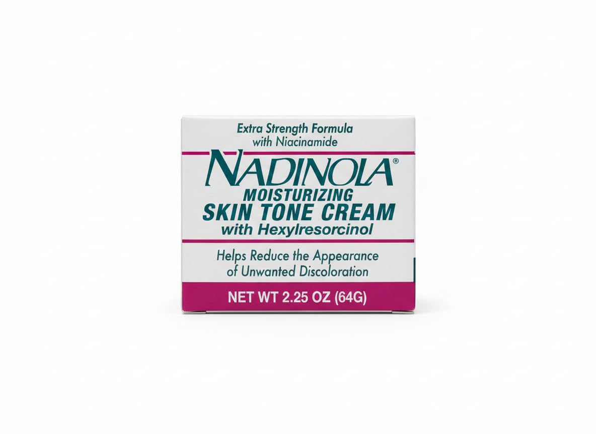Crème Nadinola en pot pour un teint hydraté et uniforme.