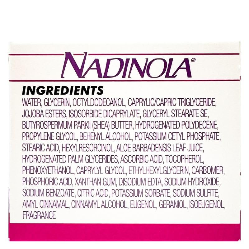 Nadinola recommandée pour un usage quotidien sur peau propre et sèche.