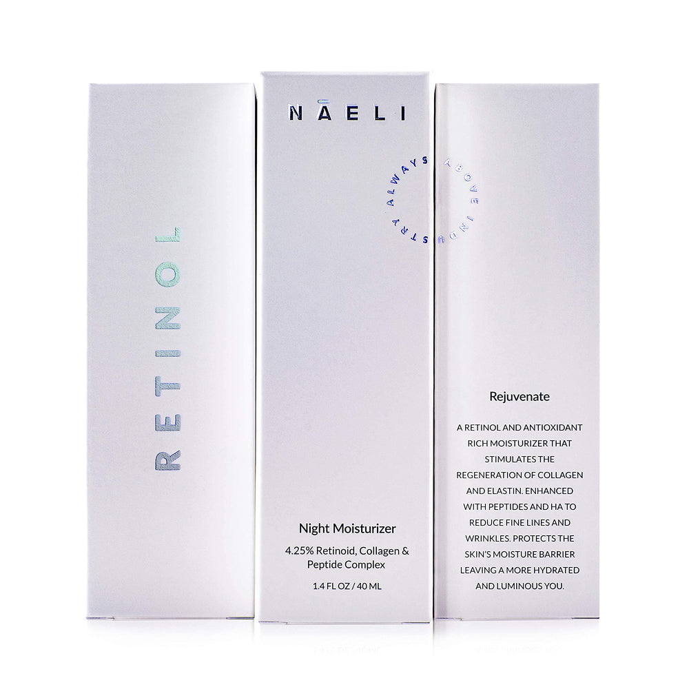Certification et ingrédients naturels de NAELI Crème Rétinol Nuit.
