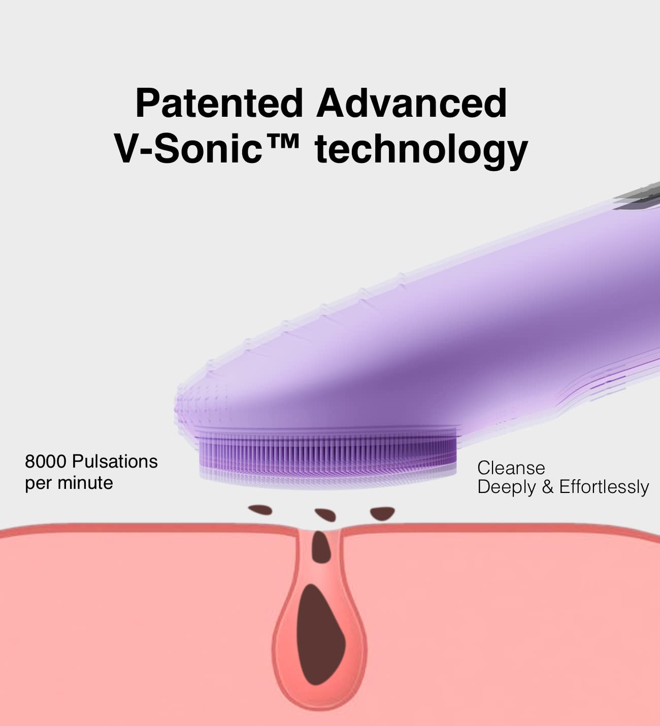 NågraCoola CLIE, brosse visage démontrant le massage et l’absorption des soins