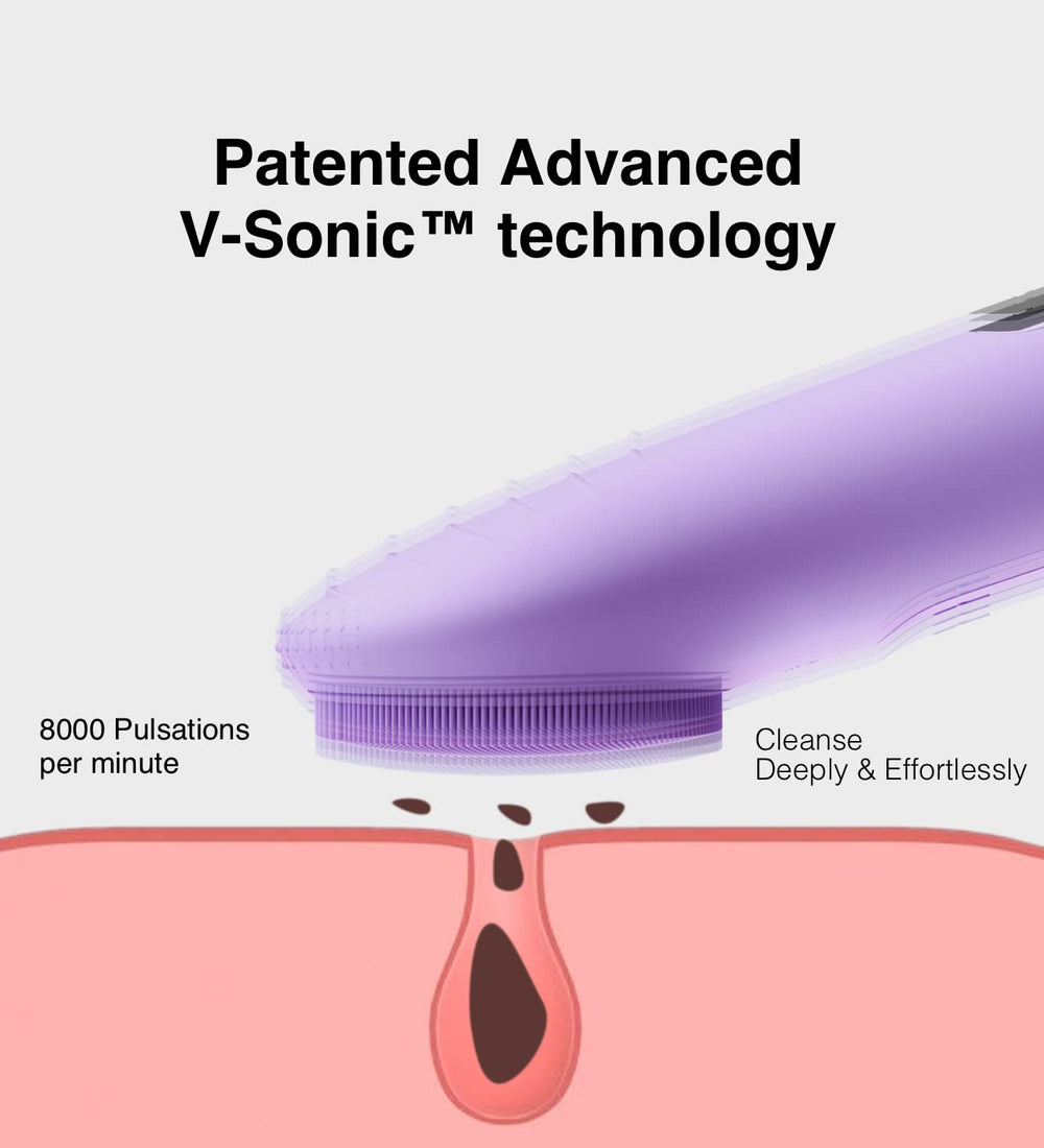 NågraCoola CLIE, brosse visage démontrant le massage et l’absorption des soins