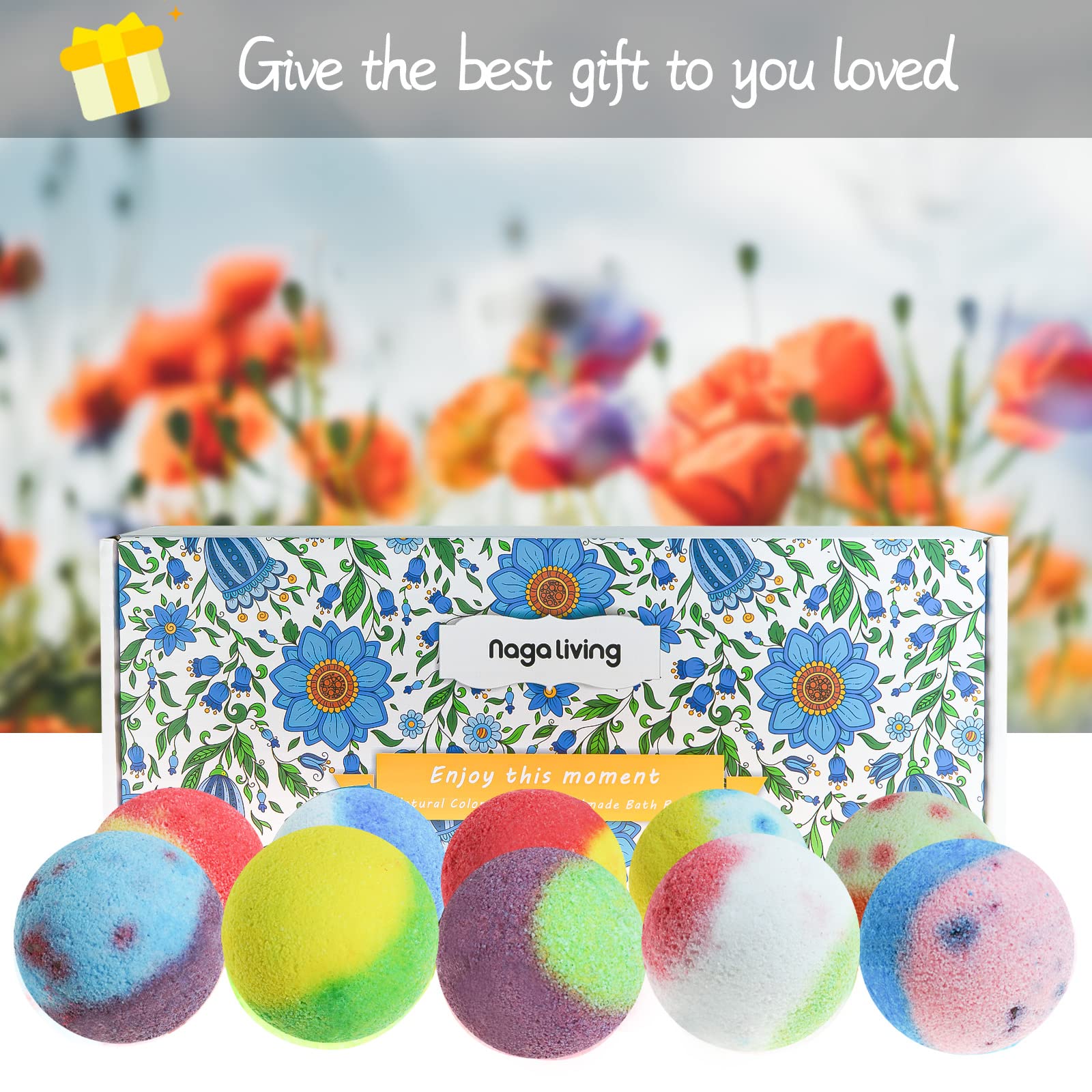 Nagaliving lavender aroma bath bomb for calming nighttime bath.