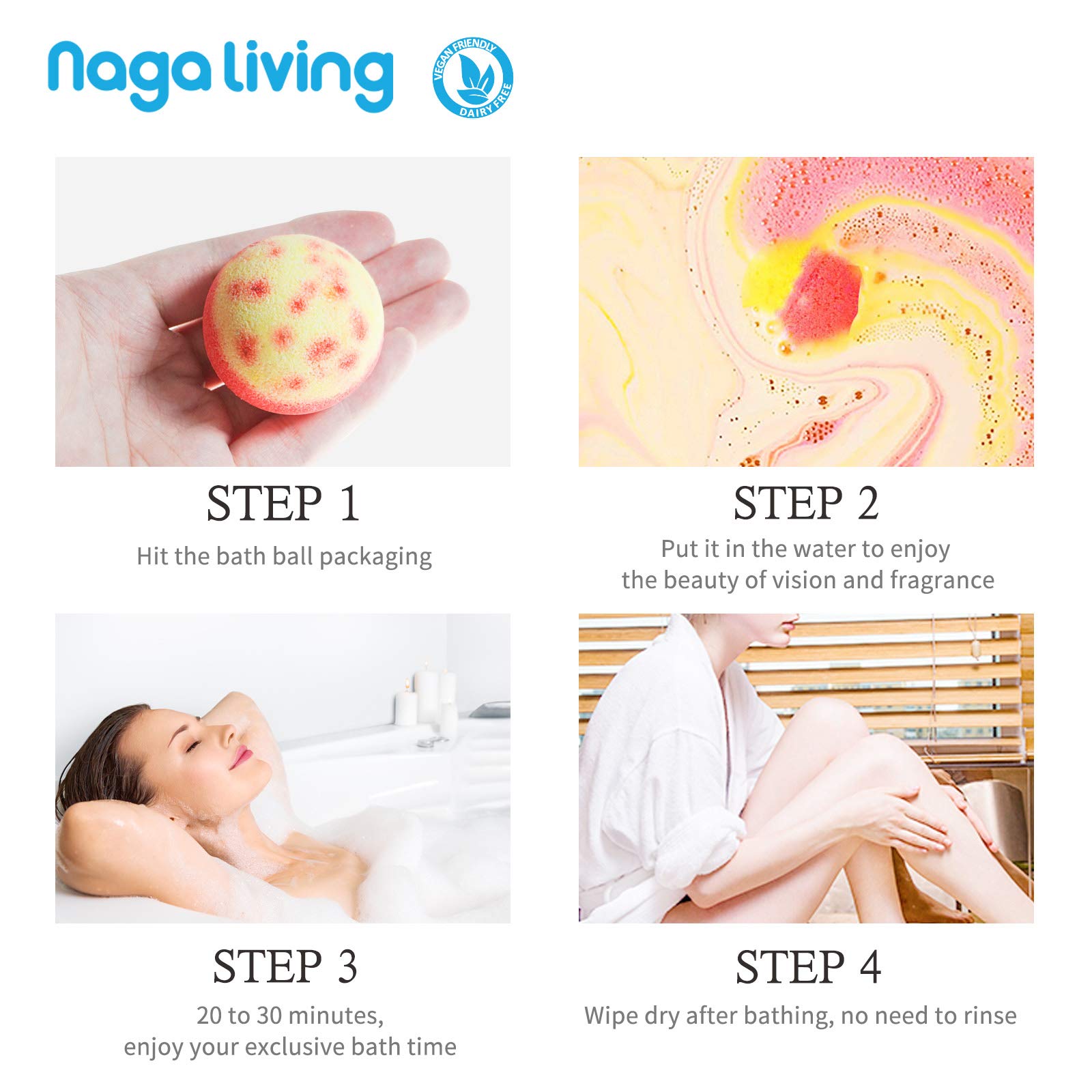 Nagaliving ocean mint bath bomb for a sea-inspired, refreshing soak.