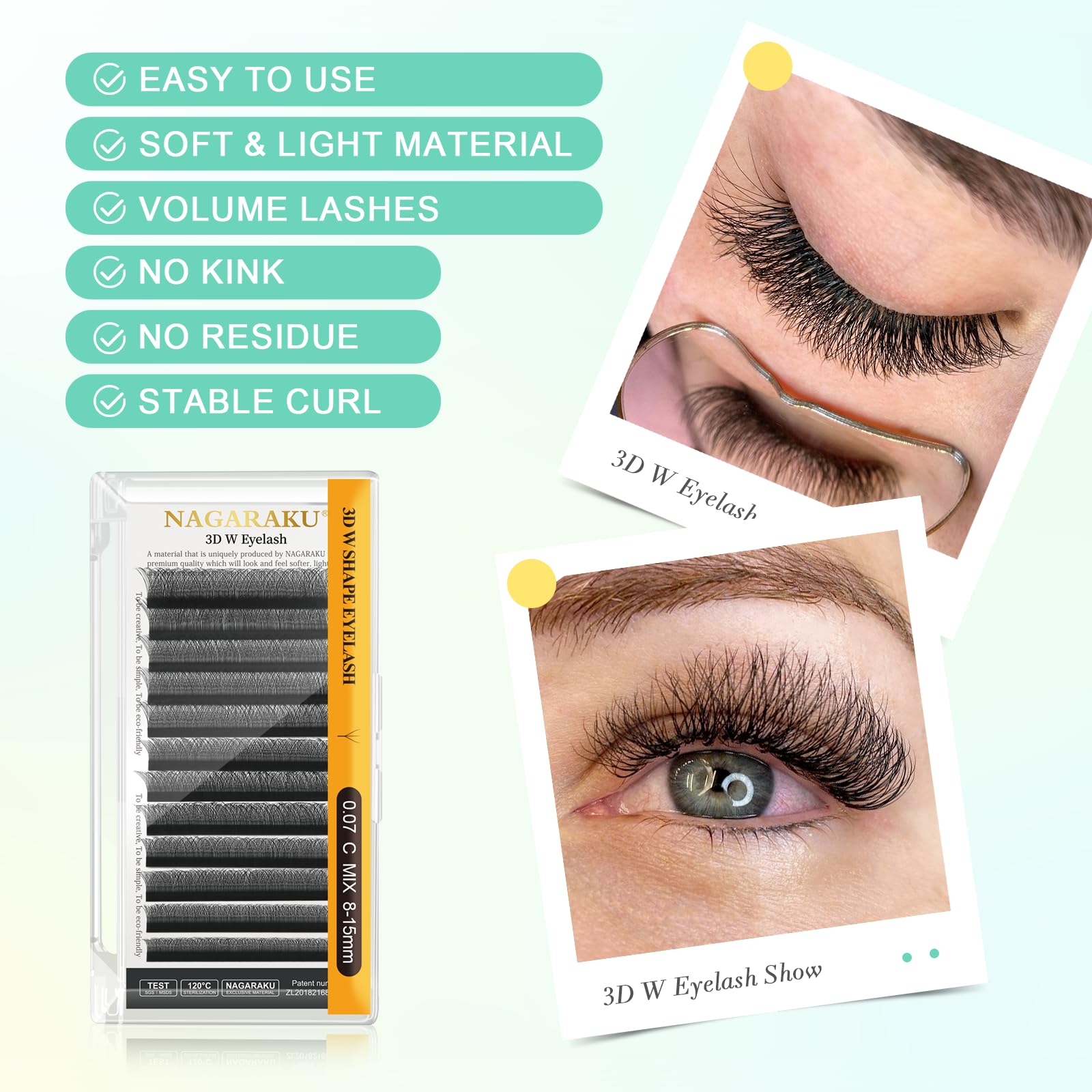 NAGARAKU Base cils fine et volumineuse pour un look élégant.