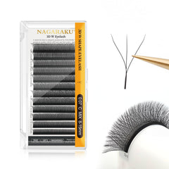 NAGARAKU Extension cils 3D en éventail préfabriqué pour un rendu rapide et naturel.