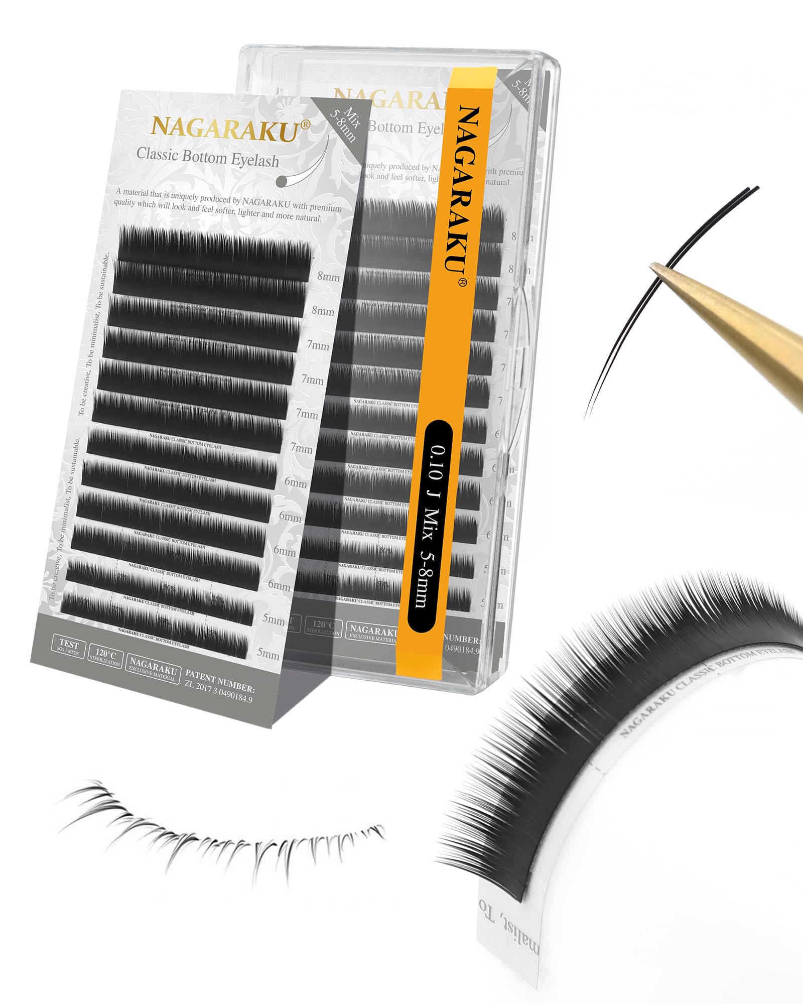 NAGARAKU cils bas avec courbure J pour un look naturel et léger