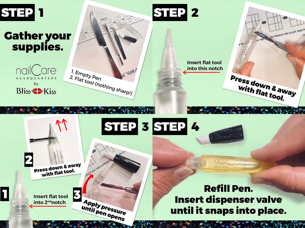 Nail Care Headquarters – stylo holo pack 3 pour plus de convenance.