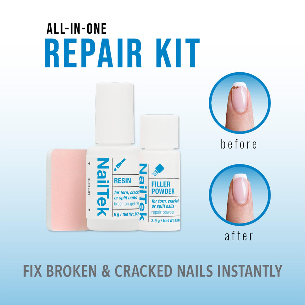 Nail Tek nail buffer finishes and smooths repaired nails for a pro-like sheen