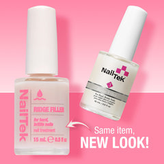 Nail Tek remplisseur de rugosités – surface d’ongle lisse.
