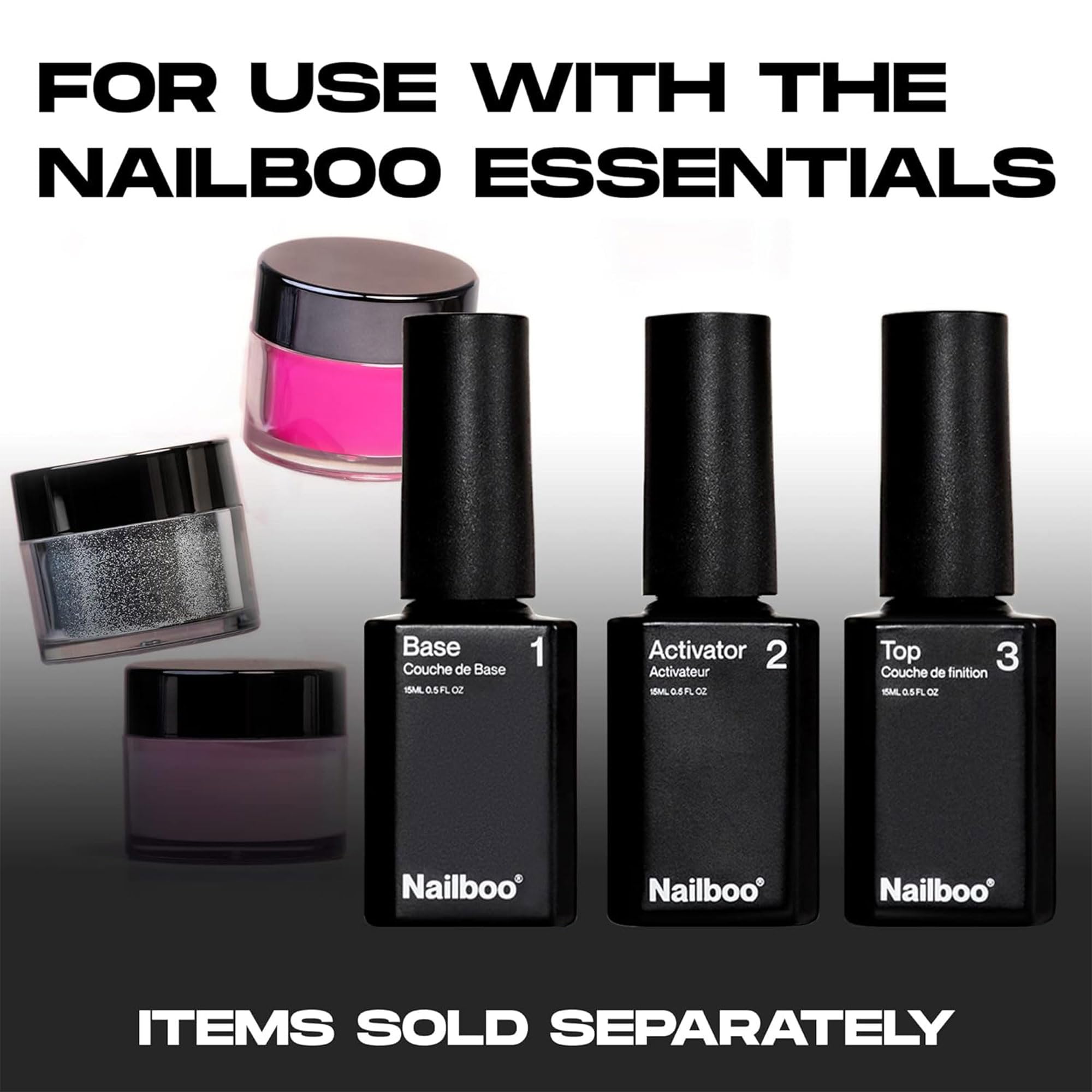 Nailboo Dip Powder Transparente: couleur pigmentée révélant des nuances vives