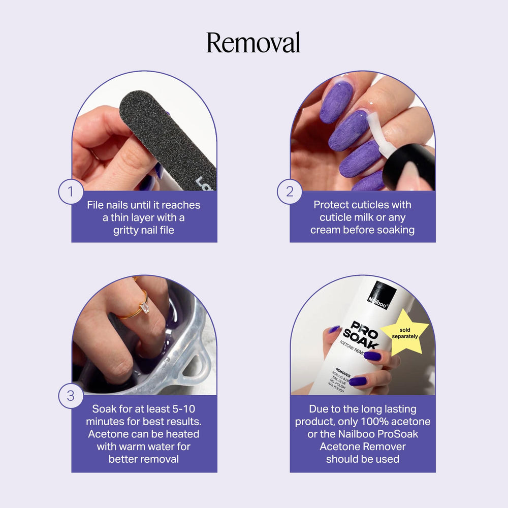 Nailboo Dip Powder Transparente: démontage facile à l’acétone