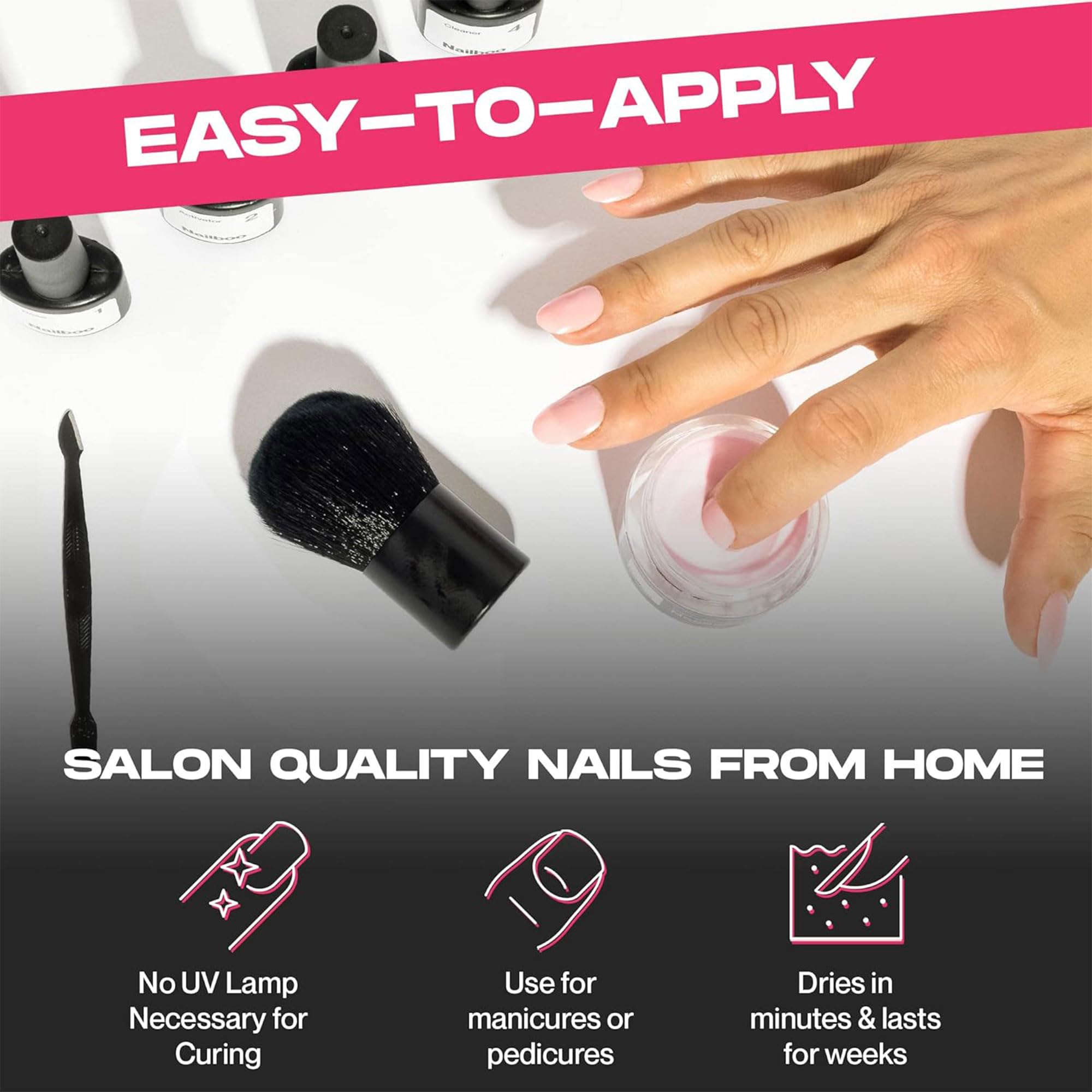 Nailboo Dip Powder Transparente: utilisation rapide et sans effort