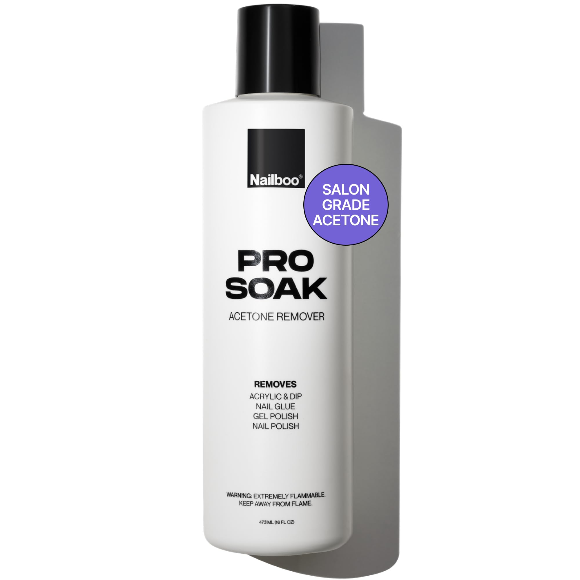 Nailboo Dissolvant Acétone: bouteille de 16 oz prête au retrait rapide du vernis