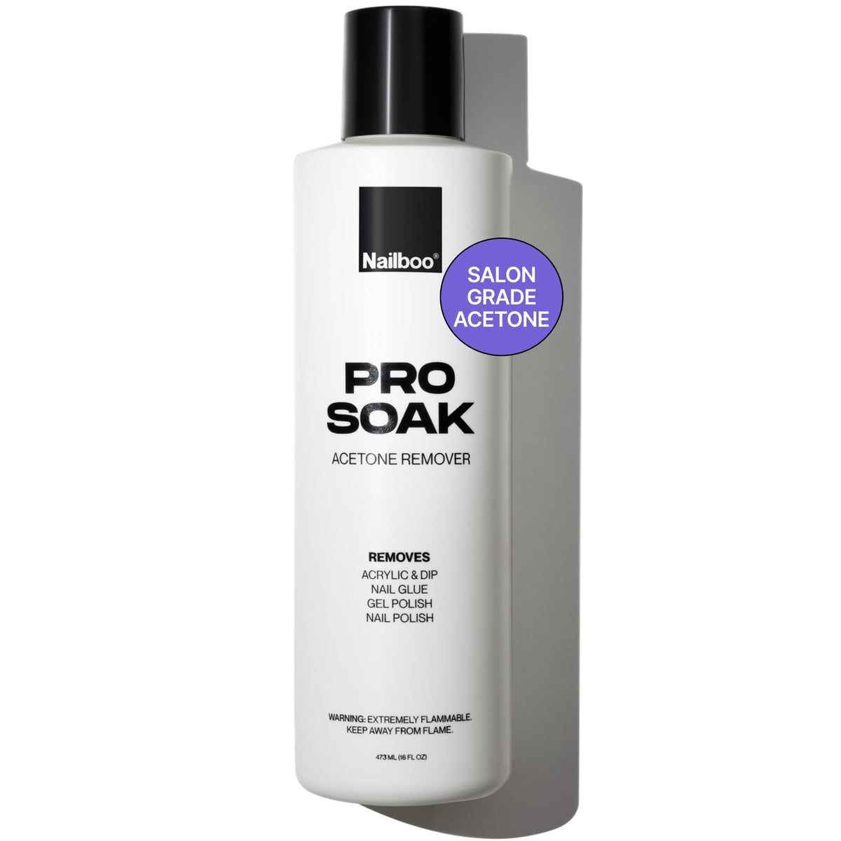 Nailboo Dissolvant Acétone: bouteille de 16 oz prête au retrait rapide du vernis