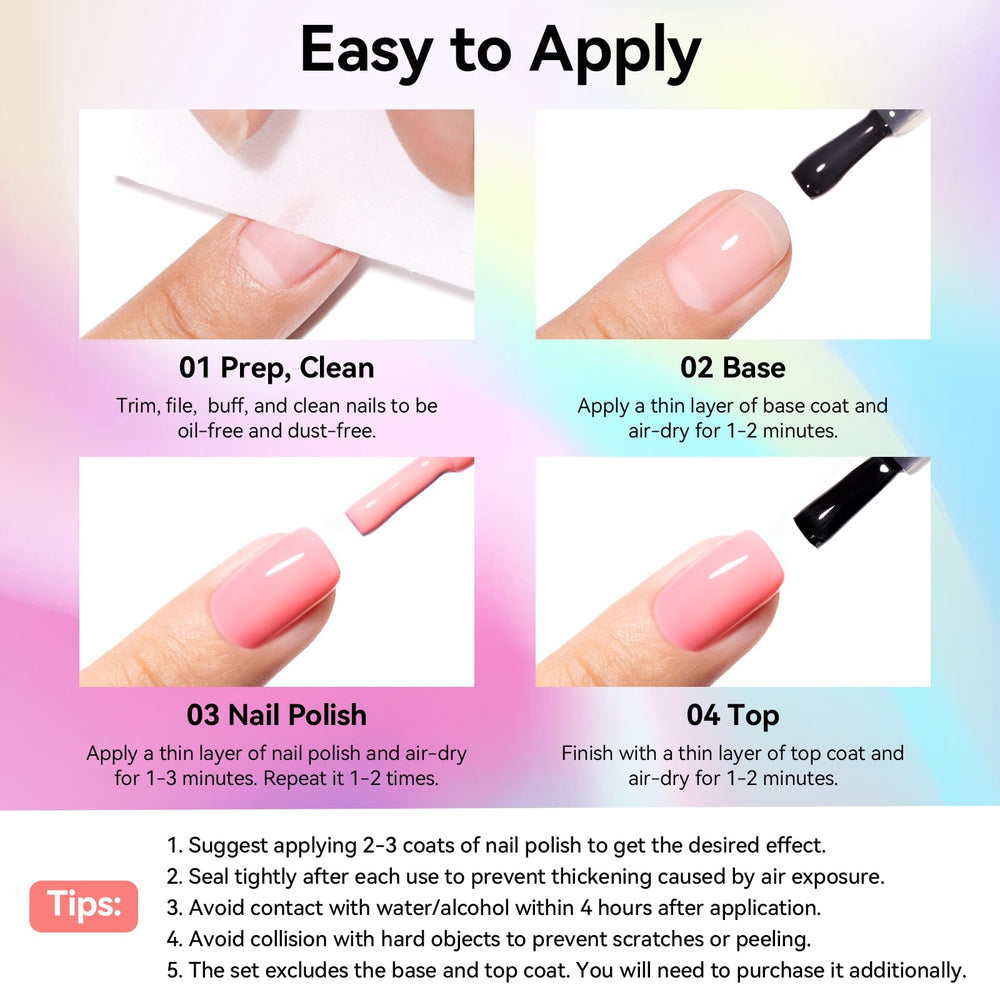 Nailshion coffret vernis arc-en-ciel, cadeau idéal pour femmes