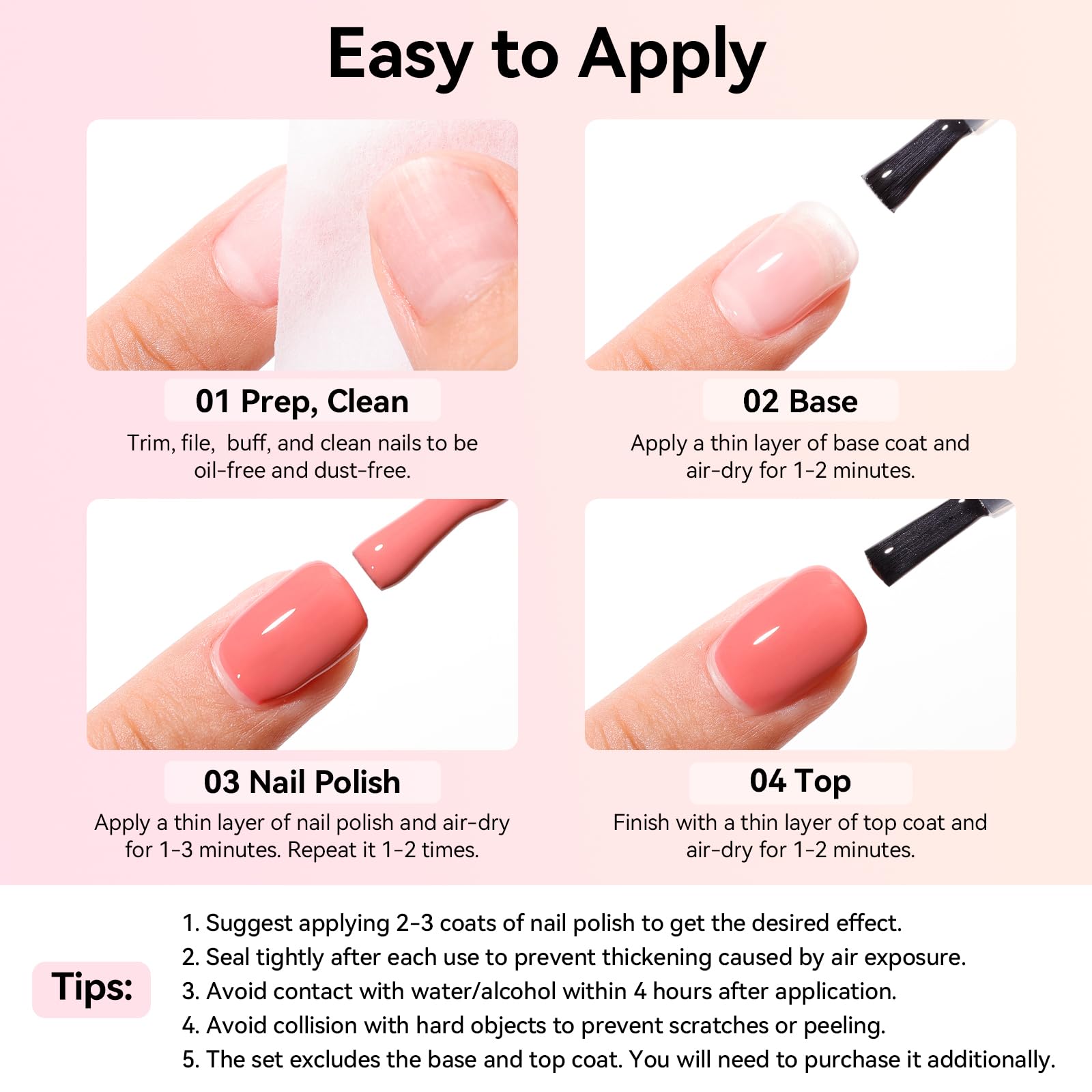 Nailshion conseils: base et couche de finition pour prolonger la tenue.