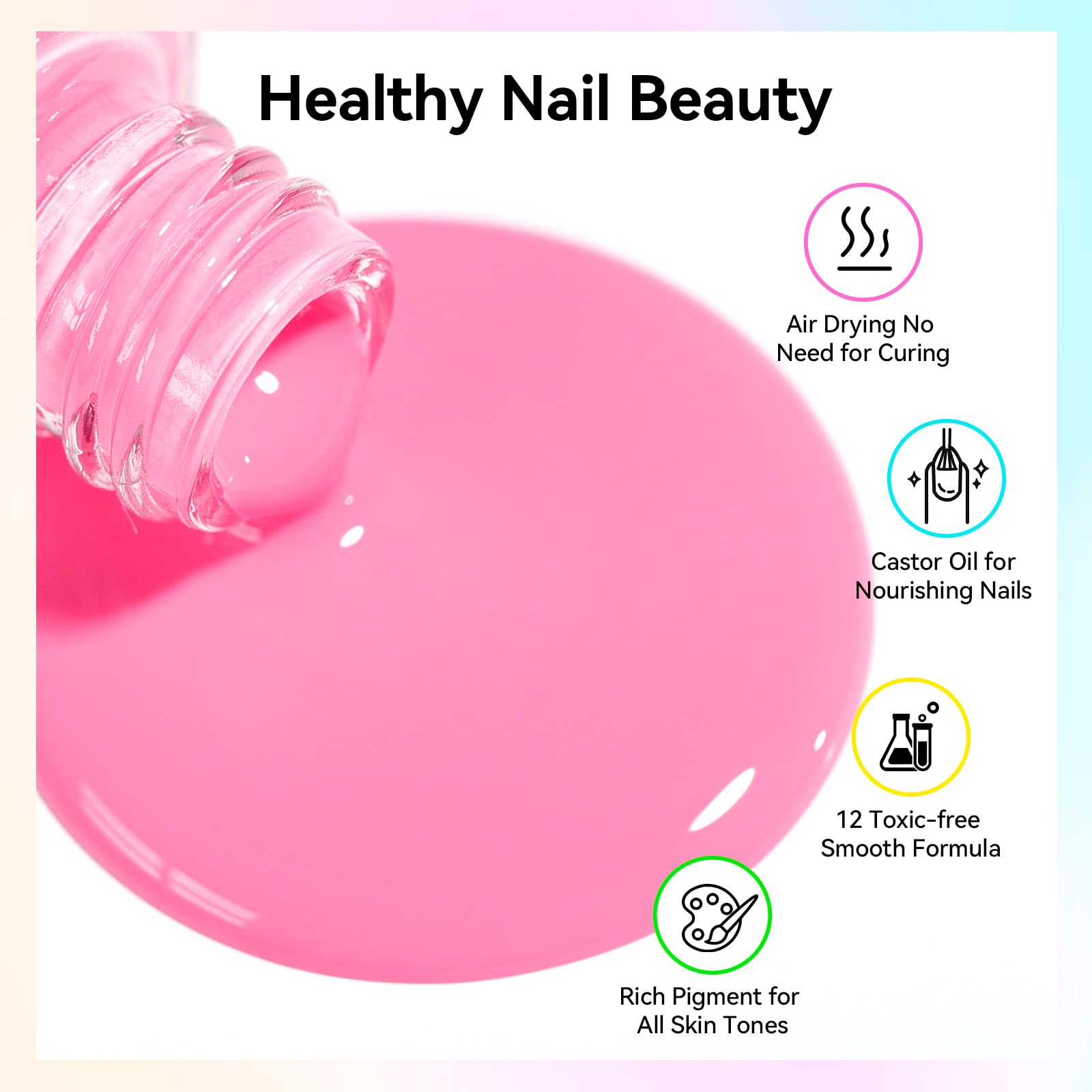 Nailshion couche supérieure, finition brillante durable.