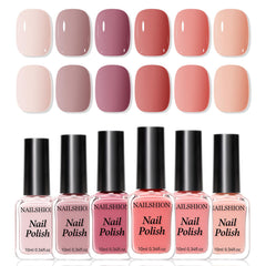 Ensemble Nailshion coffret 6 vernis neutres pour toutes les occasions.