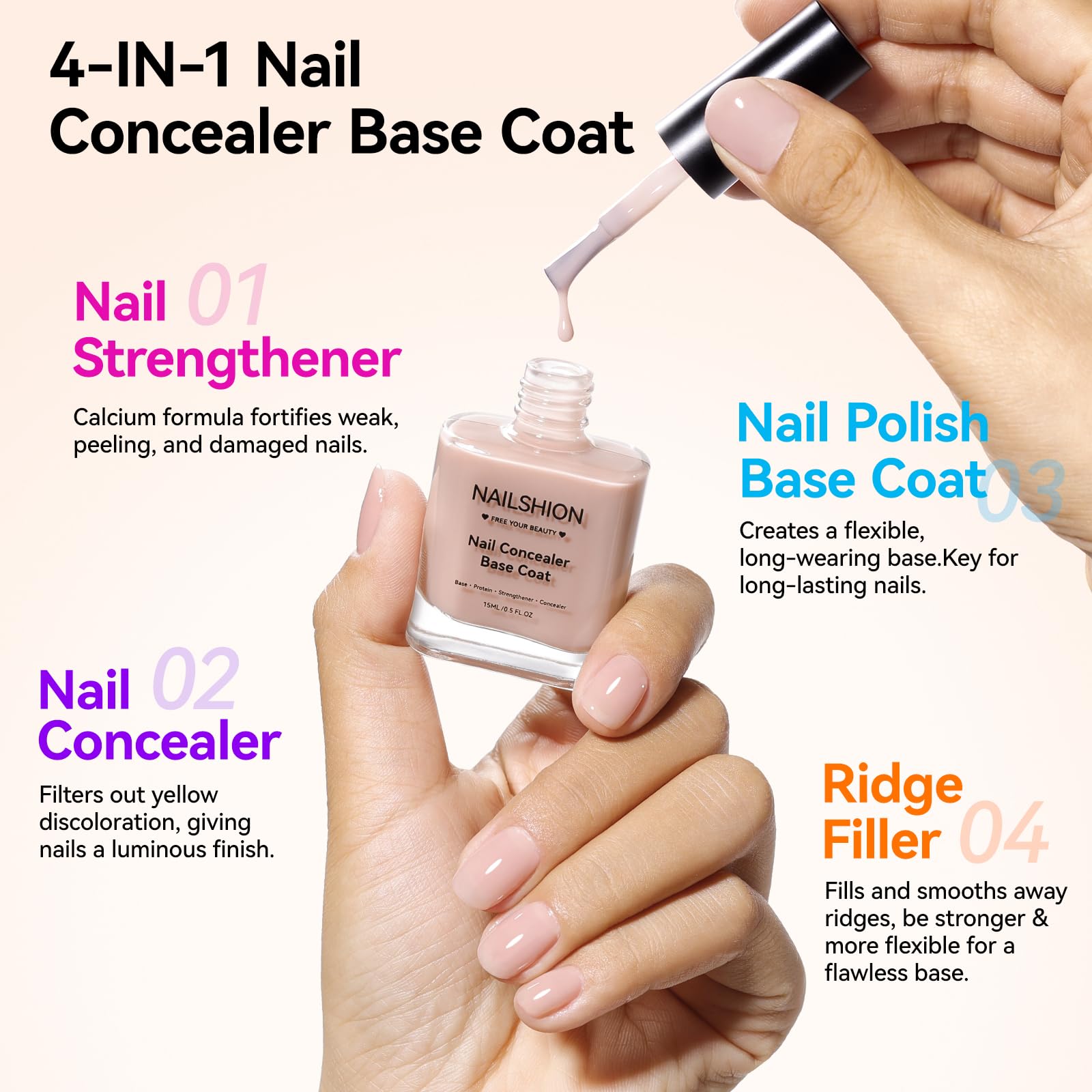 Nailshion remplisseur ridge fini lait lisse les ridges avec fini lait.