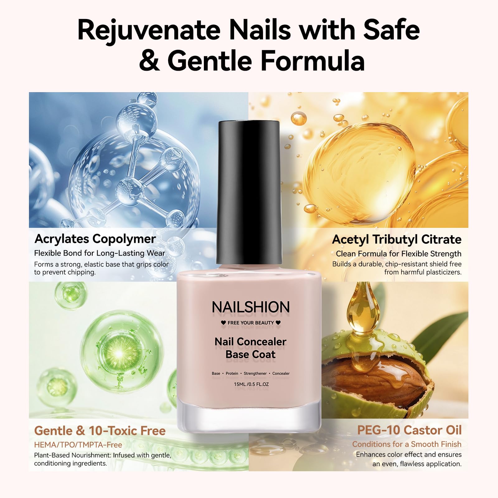Nailshion sechage rapide 1-2 minutes pour retouches sans attente.