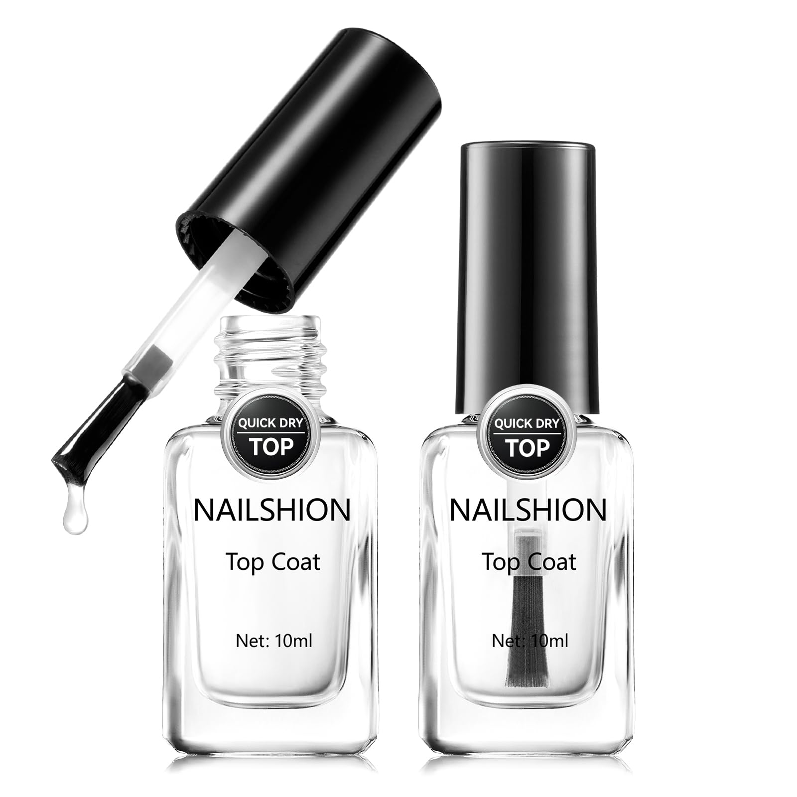 Nailshion couche de finition séchage rapide avec 2 pièces pour manucure rapide