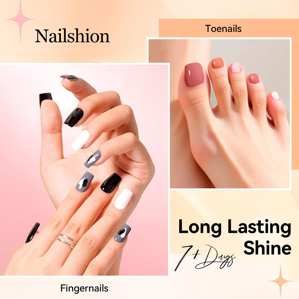Nailshion vernis 10ml pratique pour voyages et retouches.