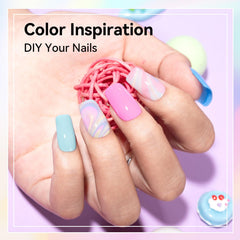 Nailshion vernis bleu ciel arc-en-ciel, séchage rapide sans lampe