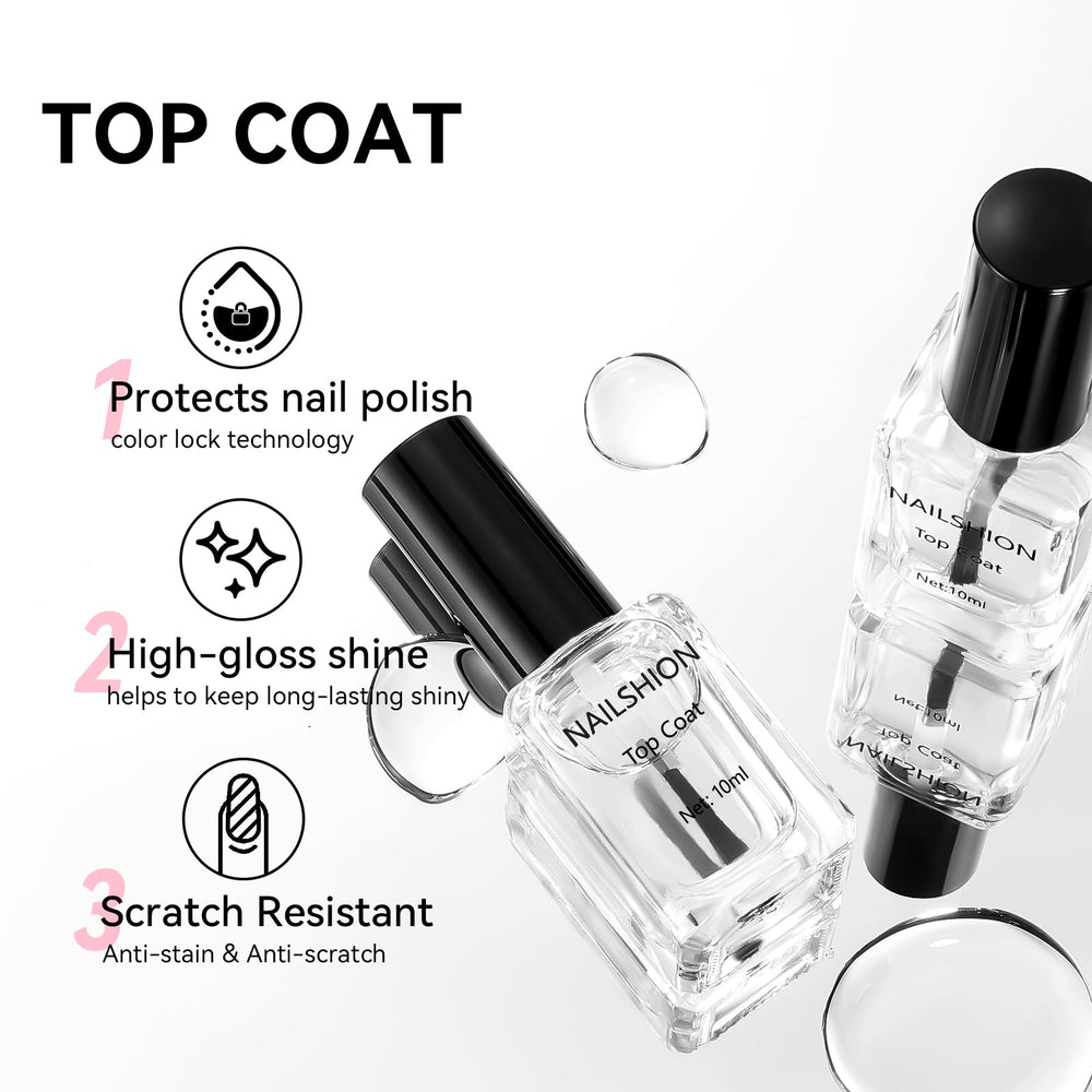 Nailshion vernis clair brillant pour un effet miroir sur les ongles