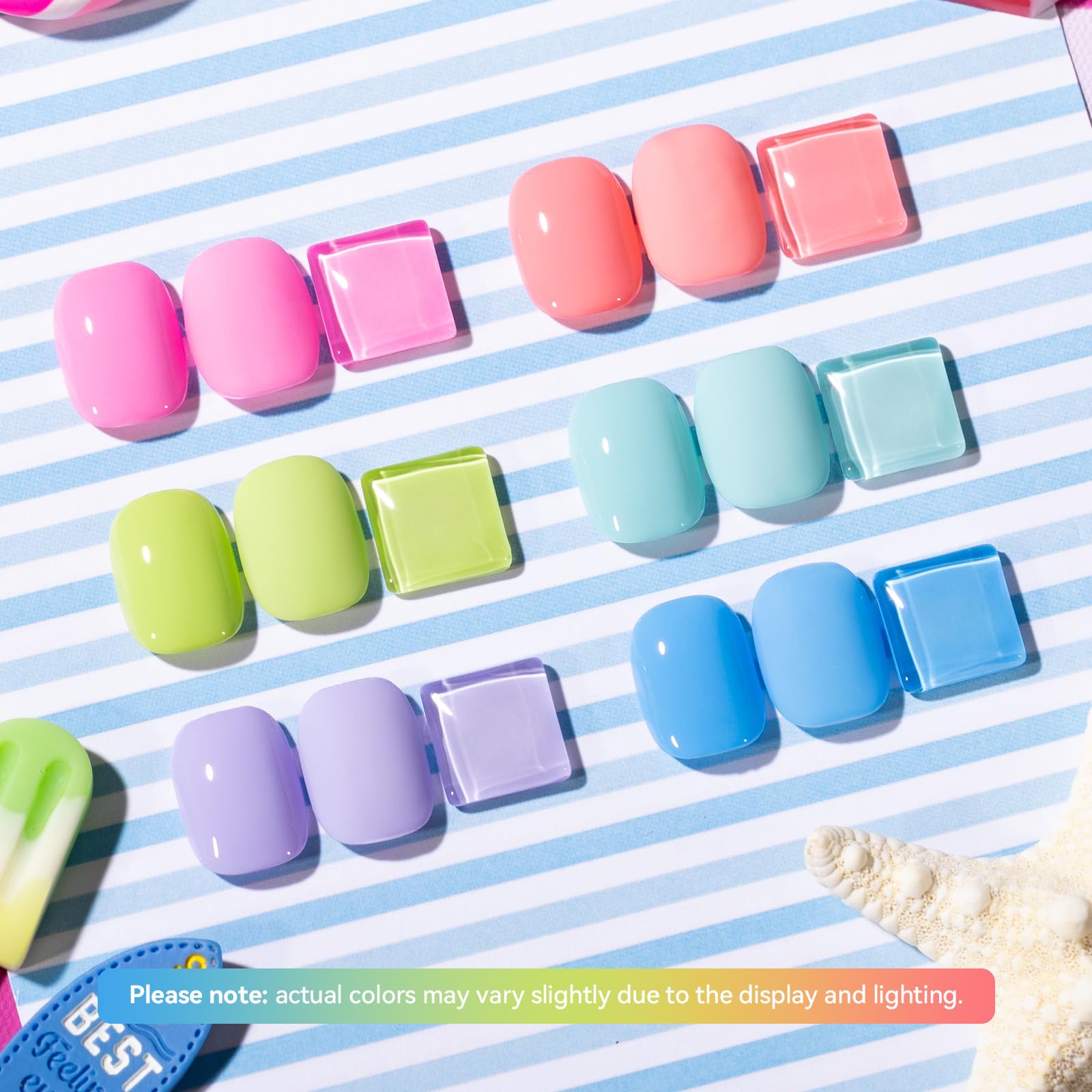 Nailshion vernis corail arc-en-ciel, teinte estivale et éclatante