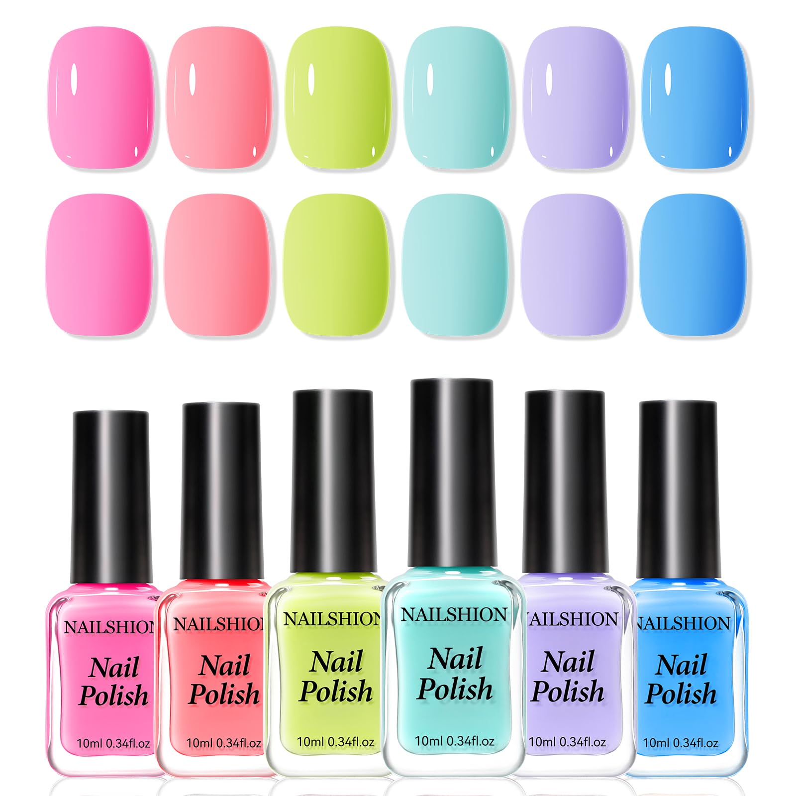 Nailshion vernis rose arc-en-ciel, couleur vive pour une manucure rapide