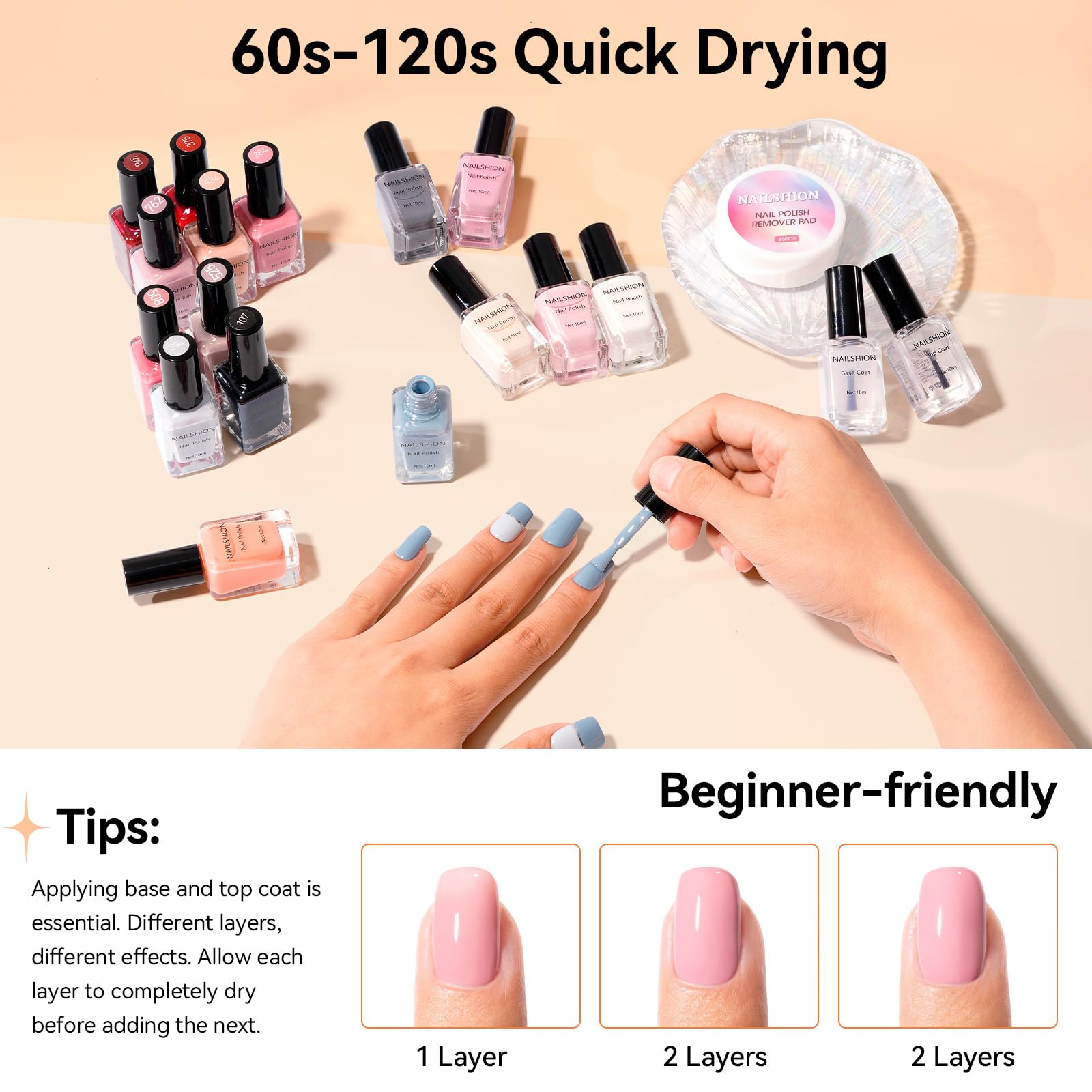 Nailshion vernis vegan sans cruauté pour une routine éthique.