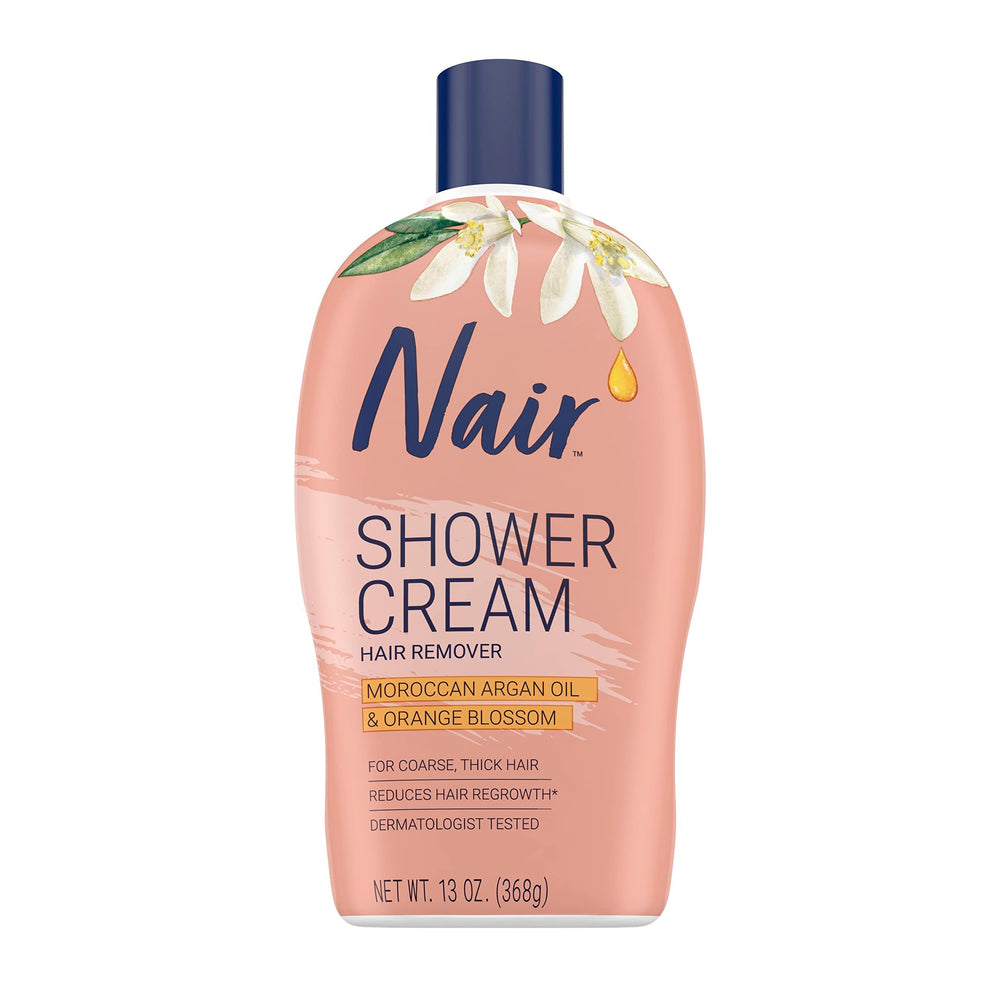 Nair Crème Douche Argan — texture onctueuse qui élimine les poils sous la douche